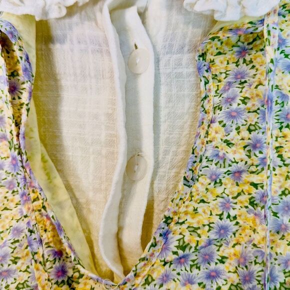 Lost Ink floral mini retro dress from ASOS size 8 pastel cotton puff sleeves - Picture 7 of 15